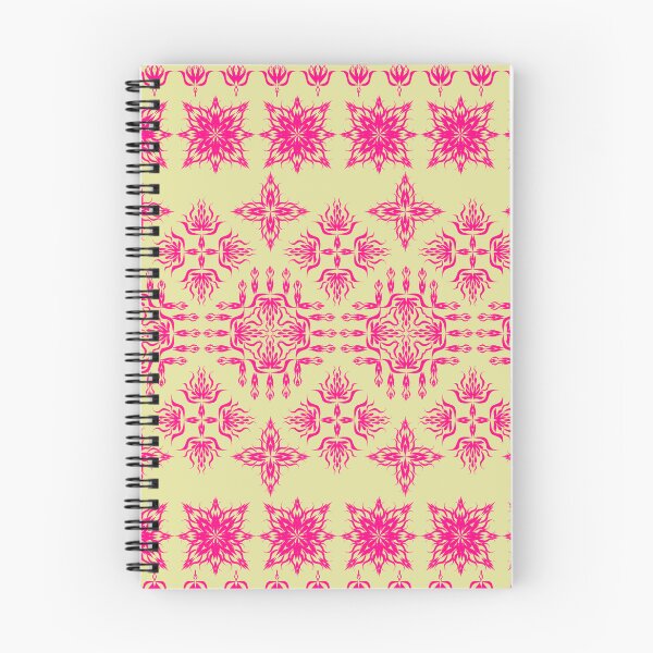Item preview, Traditional Floral Ornamental Pattern in Pink on Pale Yellow Background designed and sold by Ei-Ei.