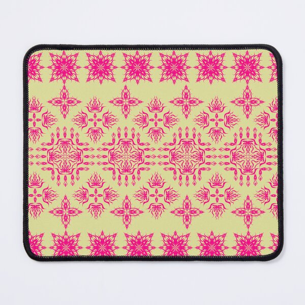 Item preview, Traditional Floral Ornamental Pattern in Pink on Pale Yellow Background designed and sold by Ei-Ei.