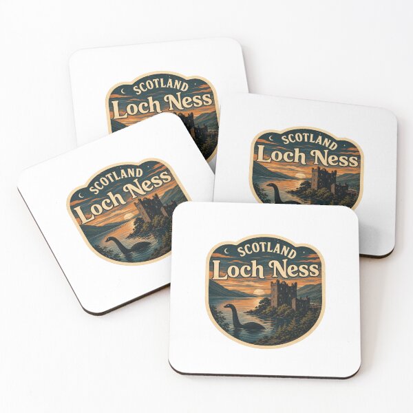 Artikelvorschau, Loch Ness, Schottland – Nessie-Monster – Vintage-Sonnenuntergangslandschaft entworfen und verkauft von jeshands.