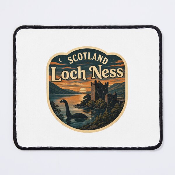 Item preview, Loch Ness Scotland Nessie Monster Vintage Sunset Landscape designed and sold by jeshands.