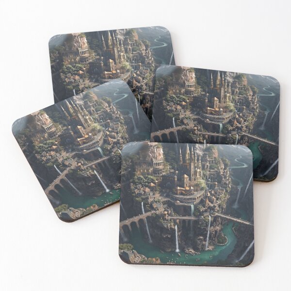 Item preview, Valley of Sovereigns, Aerial Bird's-Eye Fantasy Citadel designed and sold by BlareBlare.