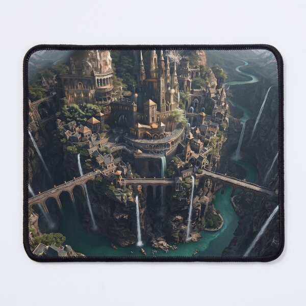 Item preview, Valley of Sovereigns, Aerial Bird's-Eye Fantasy Citadel designed and sold by BlareBlare.