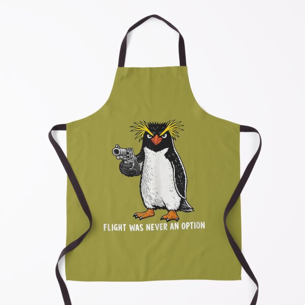 Item preview, Flight was Never an Option Rockhopper Penguin Gun Meme designed and sold by ArleneRowe.