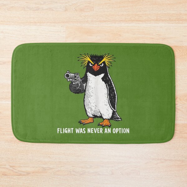 Item preview, Flight was Never an Option Rockhopper Penguin Gun Meme designed and sold by ArleneRowe.