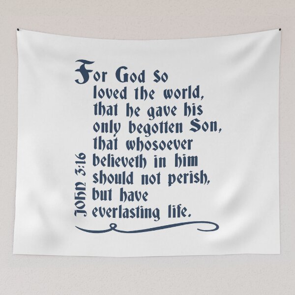 Item preview, John 3:16 For God So Loved The World Bible Verse from King James Bible designed and sold by Angela Dow.
