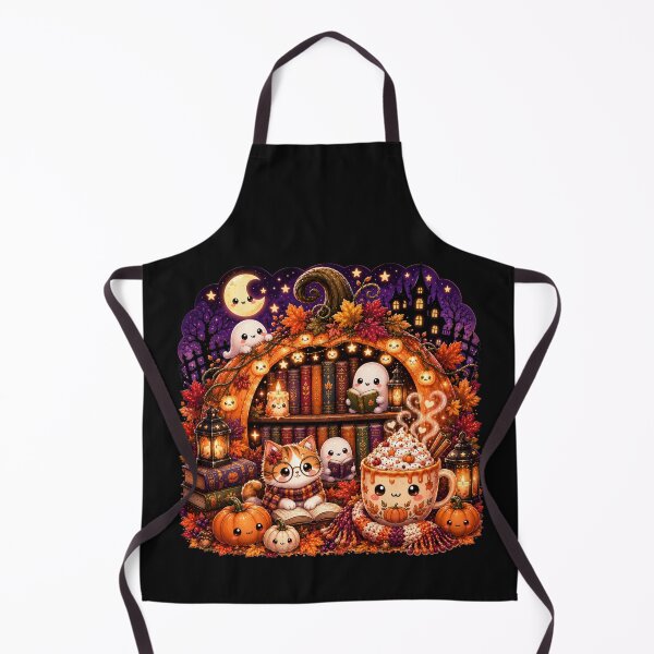 Item preview, Cute Kawaii Halloween Ghost Library Shirt | Cozy Pumpkin Spice Coffee Book Cat Autumn Reading Aesthetic Design designed and sold by ALH Apparel.