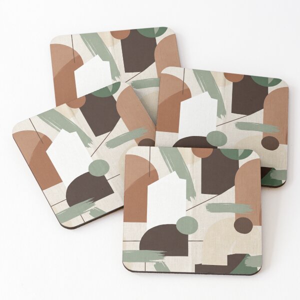 Item preview, Earth and Sage Abstract Geometric Pattern designed and sold by KomorebiFlora.