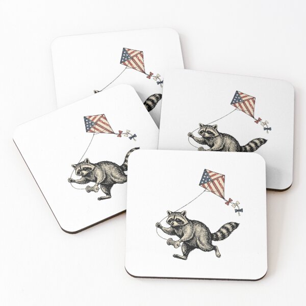 Item preview, Patriotic Kite Raccoon designed and sold by Roy & Tiffany.