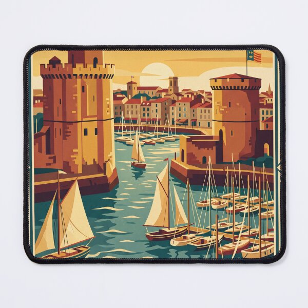 Item preview, La Rochelle France Vintage Travel Poster designed and sold by Bomax121.