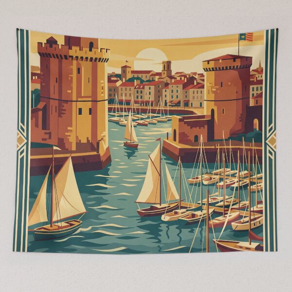 Item preview, La Rochelle France Vintage Travel Poster designed and sold by Bomax121.