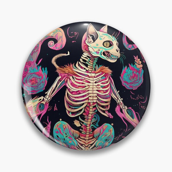 Item preview, Trippy Cat Pin Button designed and sold by eshipaints.