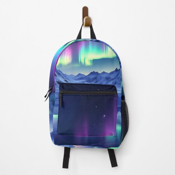Item preview, Aurora Borealis Over Frozen Mountains – Northern Lights Landscape Wall Art designed and sold by DreamyWallVibes.