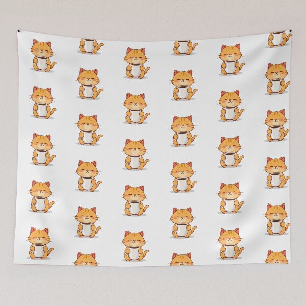 Item preview, Chubby Orange Cat Coffee Sticker designed and sold by ManikRaja.
