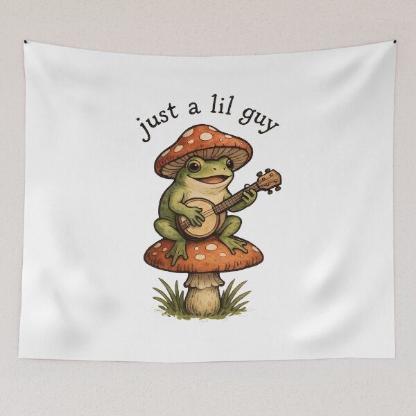 Item preview, Just a Lil Guy - Cottagecore Frog designed and sold by Dhenin Studio.