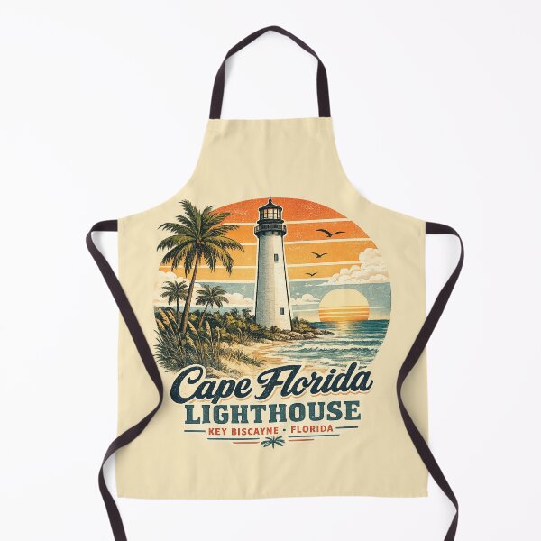 Item preview, Cape Florida Lighthouse Key Biscayne Florida Retro Travel Shirt | Vintage Tropical Sunset Coastal Lighthouse Design designed and sold by Globalcitytees.