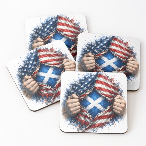 Item preview, Tear Reveal USA Flag Scotland Saltire Roots designed and sold by SMalcolmDesigns.