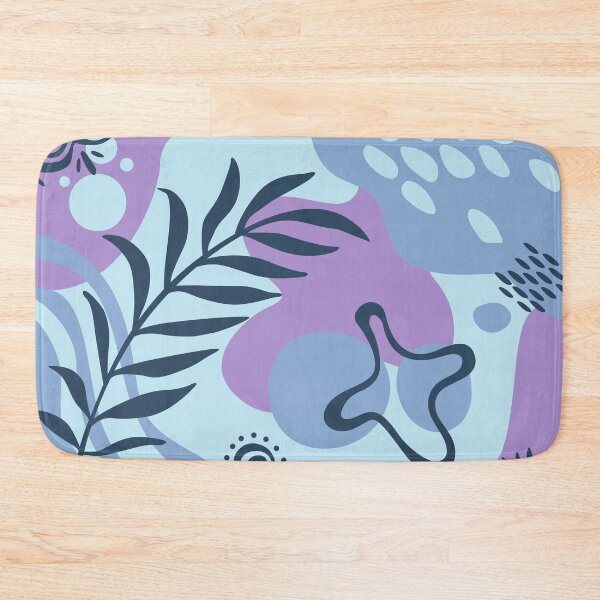 Item preview, Abstract Botanical Background with Organic Shapes and Modern Leaves in Purple and Blue Vector Design designed and sold by Avara-Creative.