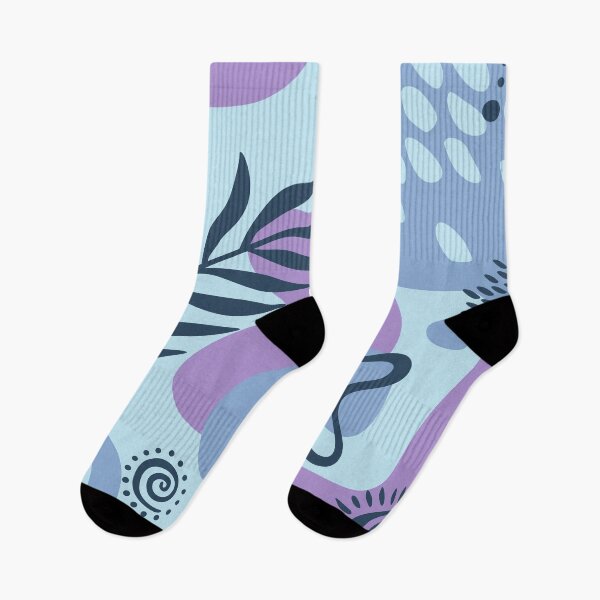 Item preview, Abstract Botanical Background with Organic Shapes and Modern Leaves in Purple and Blue Vector Design designed and sold by Avara-Creative.