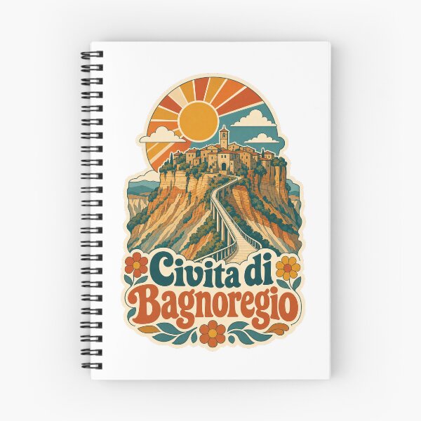 Item preview, Civita di Bagnoregio Italy Travel Souvenir - Retro Illustration designed and sold by VisualArtsOasis.