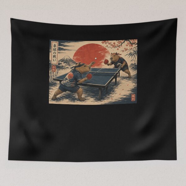 Item preview, 卓球の戦い Capybara Ping Pong Japanese Art designed and sold by snowry.