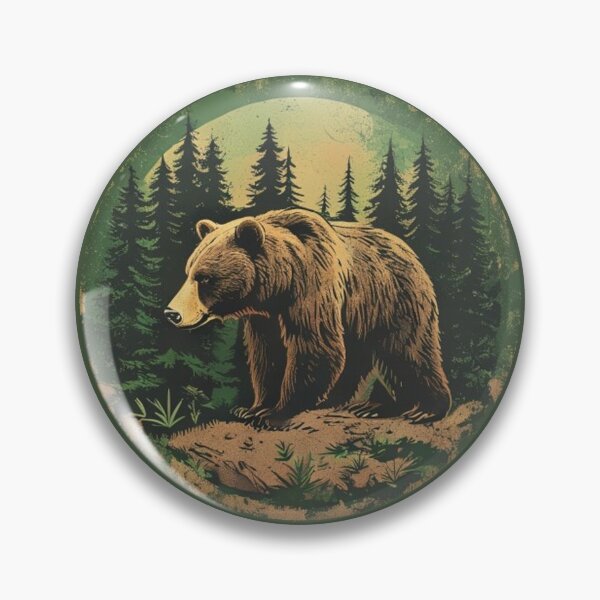 Artikelvorschau, Vintage-Waldbär-Wildnisabzeichen-Design entworfen und verkauft von JAEStudio.