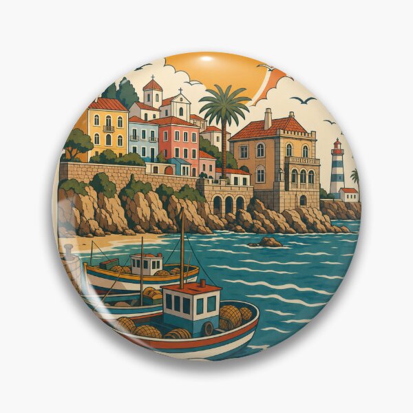 Item preview, Cascais Portugal Travel Souvenir - Retro Illustration designed and sold by VisualArtsOasis.