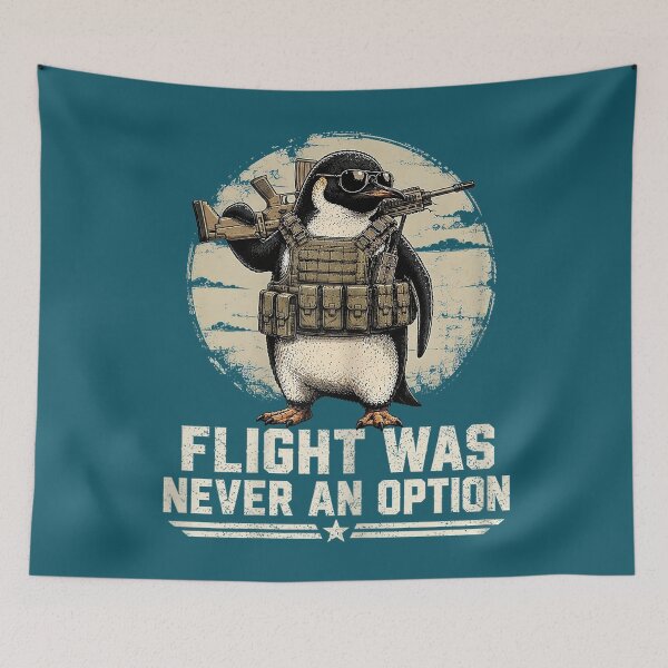 Item preview, Flight was Never an Option Funny Penguin with Sword Funny designed and sold by FrankIsabel.