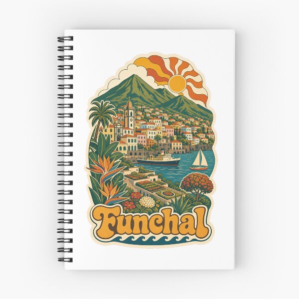 Item preview, Funchal Portugal Travel Souvenir - Retro Illustration designed and sold by VisualArtsOasis.