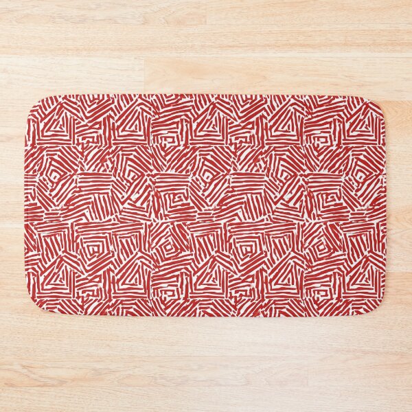 Item preview, Bold Thick Red And White Geometric Maze designed and sold by igraphixart.