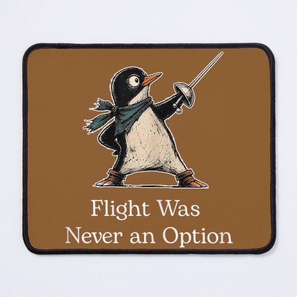 Item preview, Flight was Never an Option Funny Penguin with Sword Funny designed and sold by FrankIsabel.