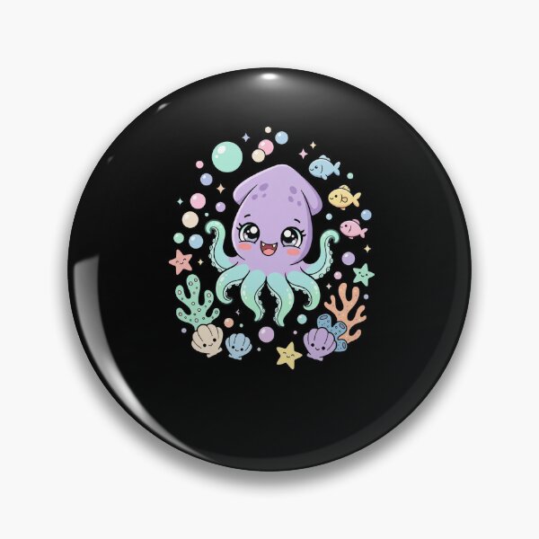 Item preview, Kawaii Squid Cute Aquatic Creatures Pastel Art designed and sold by snowry.