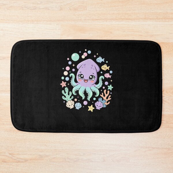Item preview, Kawaii Squid Cute Aquatic Creatures Pastel Art designed and sold by snowry.