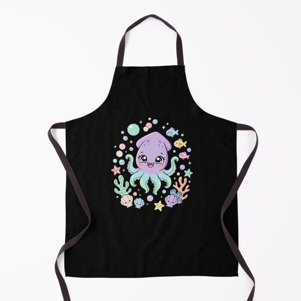 Item preview, Kawaii Squid Cute Aquatic Creatures Pastel Art designed and sold by snowry.