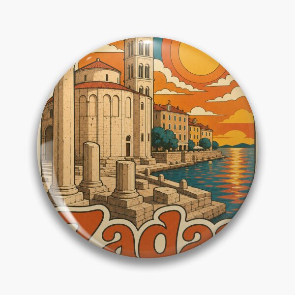 Item preview, Zadar Croatia Travel Souvenir - Retro Illustration designed and sold by VisualArtsOasis.