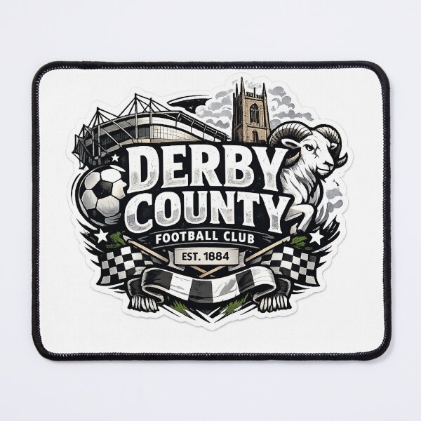 Item preview, Derby County Vintage Football Fan Art | Rams Football Club Established 1884 Supporter Design designed and sold by GarnerSupplyCo.