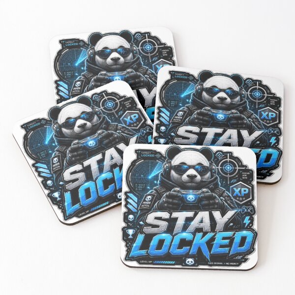 Item preview, STAY LOCKED Panda Gaming Sticker | Neon Cyber Gamer Streetwear Graphic Design designed and sold by Stylestickers55.