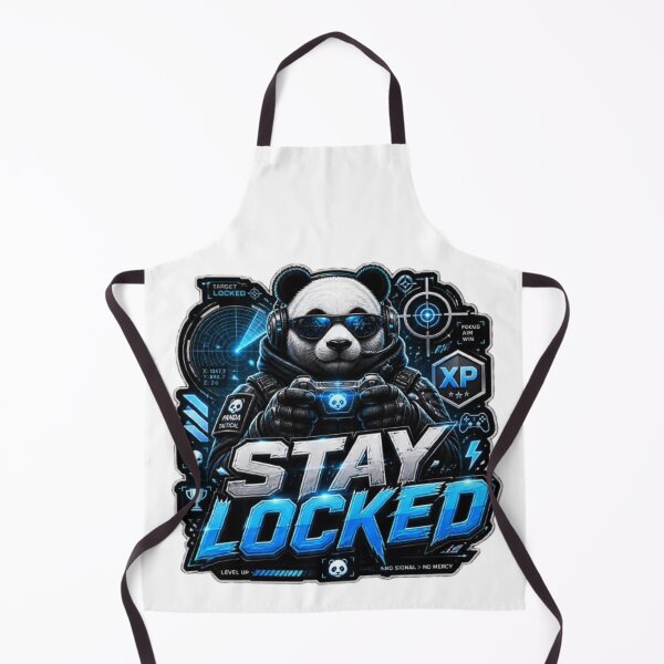 Item preview, STAY LOCKED Panda Gaming Sticker | Neon Cyber Gamer Streetwear Graphic Design designed and sold by Stylestickers55.