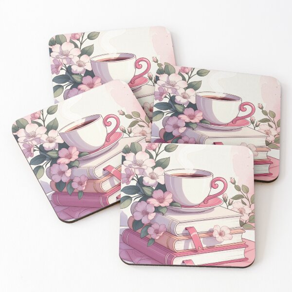 Item preview, Cozy Coffee Cup Books Floral Scene designed and sold by IntelliMindDesigns.