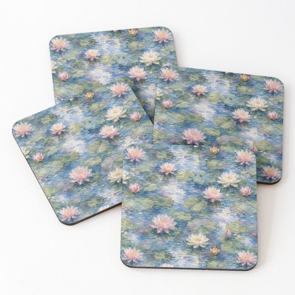 Item preview, Waterlily Pond Monet Watercolor Impressionist Seamless Pattern designed and sold by Inkworksbyshery.