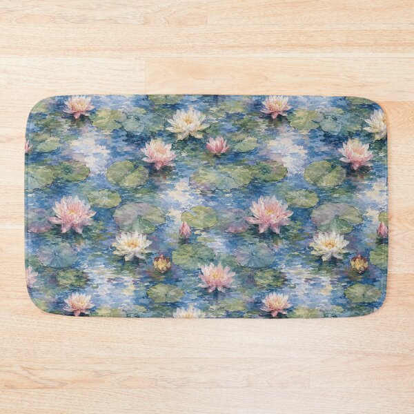 Item preview, Waterlily Pond Monet Watercolor Impressionist Seamless Pattern designed and sold by Inkworksbyshery.