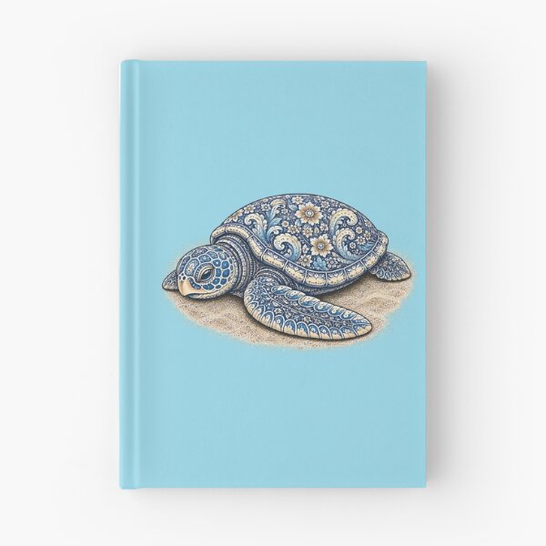 Item preview, Elegant Resting Sea Turtle | Ocean Floral Art designed and sold by Zaru Zentangle Studio.