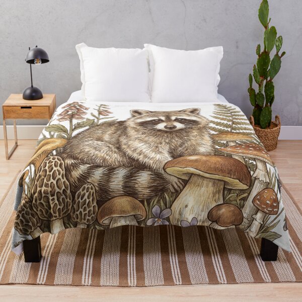 Item preview, Vintage Botanical Raccoon with Wild Mushrooms designed and sold by Jaani-T.