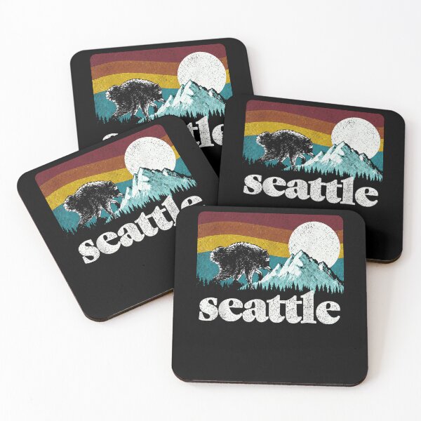 Item preview, Jimothy Viral Raccoon Seattle Washington Mountains Retro designed and sold by Juansustait.