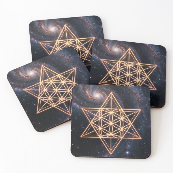 Item preview, Golden Merkaba Over Spiral Galaxy designed and sold by IntelliMindDesigns.