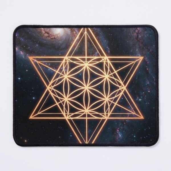 Item preview, Golden Merkaba Over Spiral Galaxy designed and sold by IntelliMindDesigns.