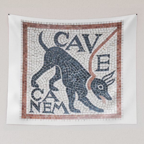 Item preview, Cave Canem Roman Mosaic Dog Art designed and sold by Retr0Tshirts.