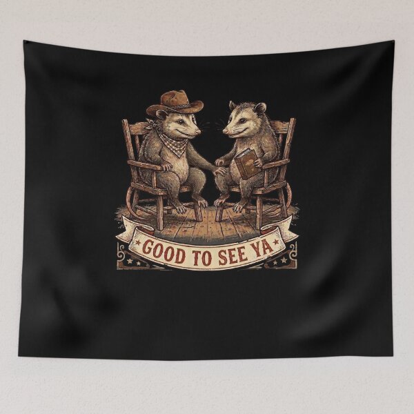 Item preview, GOOD TO SEE YA Opossum Cowboy Reader Friends designed and sold by snowry.