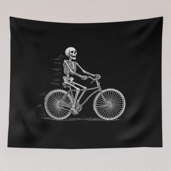 Item preview, Skeleton Cyclist Halloween T-Shirt | Vintage Skull Riding Bicycle | Spooky Bike Lover Gift | Funny Halloween Cycling Design designed and sold by emiliacreations.
