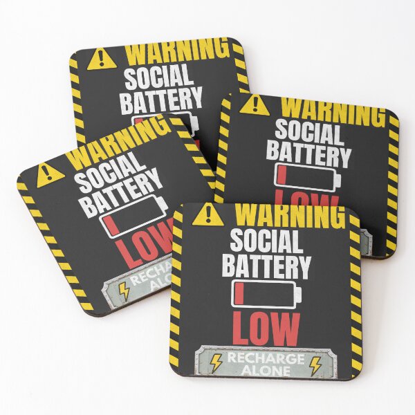 Item preview, Warning Social Battery Low Funny Introvert Industrial Sign T-Shirt designed and sold by Uvclick.