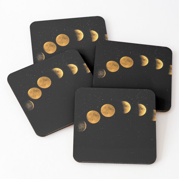 Item preview, Golden Moon Phases in a Circle on Starry Night Sky Celestial designed and sold by StudioForge.